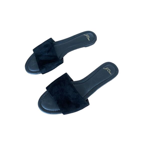 Jcrew sz 11 black one strap suede sandal - Picture 4 of 8